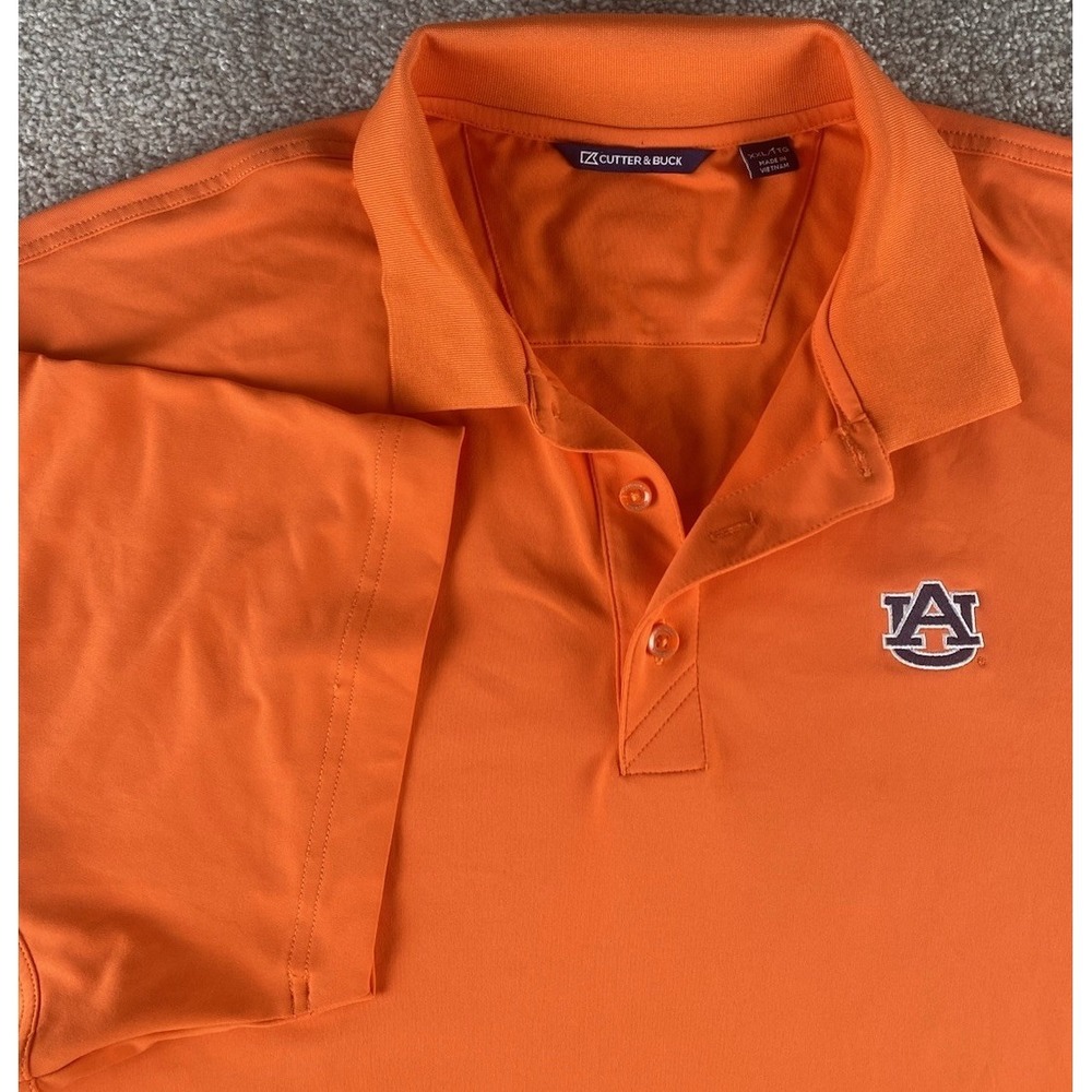 Cutter & Buck Auburn Tigers Solid Orange Polo Shirt Performance Stretch Men XXL